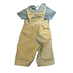 Vintage Toddle Tyke Newborn Baby Romper One Piece Outfit Embroidered Boy Girl